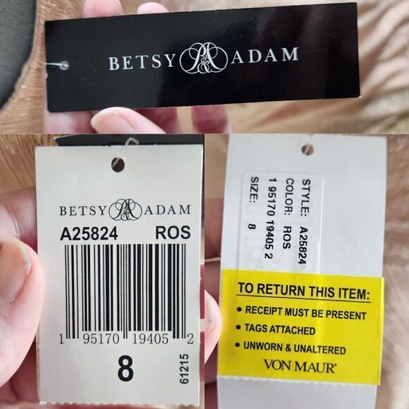 Betsy & Adam Metallic Evening Gown Size 8 - Picture 12 of 16